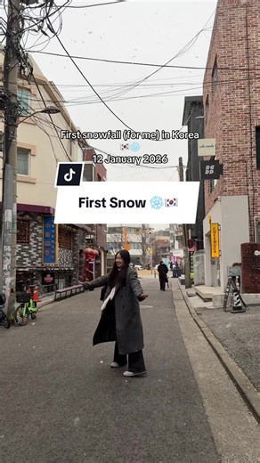 Truly an amazing moment for me 🥹❄️ Finally witnessing snow for the first time in my life ⛄️💙 #첫눈 #눈이오잖아 #firstsnow #snowing #seoul