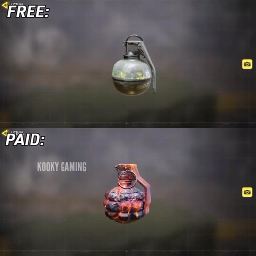 FREE VS PAID FRAG GRENADE! IN COD MOBILE 🤯 #shorts