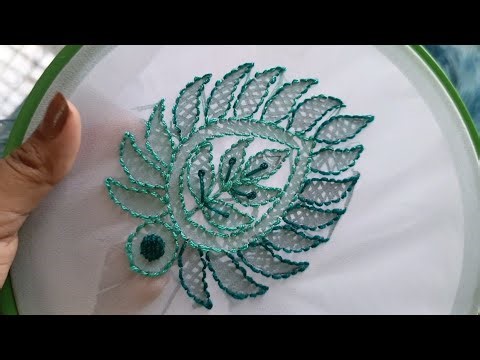 Beautiful embroidery design with shadow stitch 💙 ♥️ how to make easy embroidery design 😍