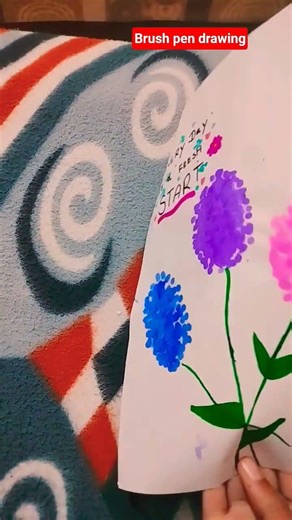 easy to learn brush pen drawing 🥰😍🎨