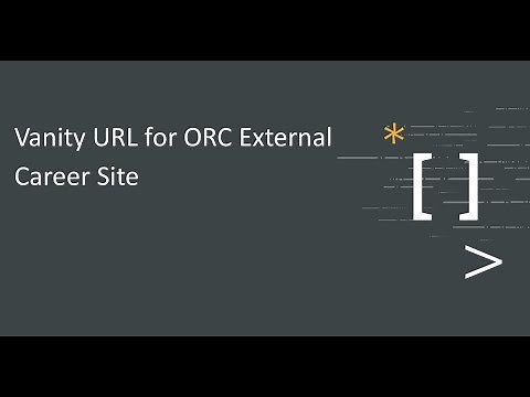 Vanity URL for ORC External Career Site