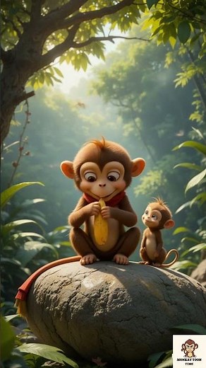 Funny Monkey Story 🐒 | Cute Jungle Adventure for Kids | Heartwarming Cartoon #shorts monkey