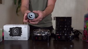 M. ROSENFELD Purple Mini Hookah Pump Hookah Starter with Rechargeable Battery - Electric Hookah Starter Vacuum Kit with Led Light - Mini Portable Charcoal Starter