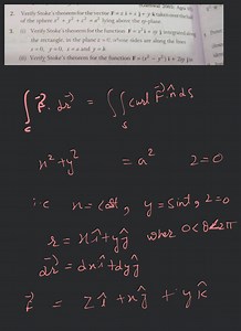 Verify Stoke's theorem for the vector \mathbf{F}=z \mathbf{i} x... | Filo