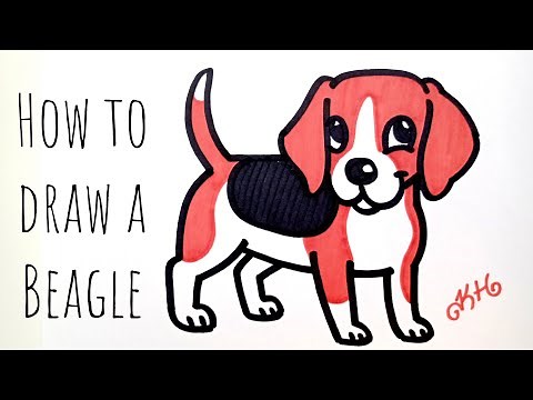 How to draw a Beagle - easy drawing for kids