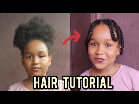 African braids hairstyle for my 9 year old daughter | Easy Natural Hair Braiding Step by Step