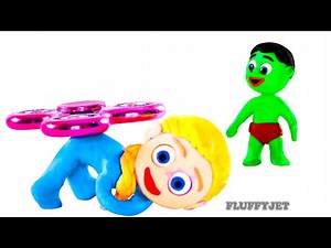 Superhero Babies Play Fidget Spinner Baby Hulk Frozen Elsa Play Doh Stop Motion Animations - Videos For Kids