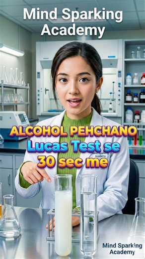 Lucas Test 🔥 Identify 1°, 2°, 3° Alcohol in 30 Seconds | Chemistry #shorts#lucastest#aivideo