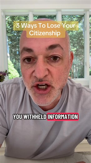 78K views · 491 reactions | Only three ways to lose your citizenship. 1. Fraud in the Naturalization Process. 2. Joining a foreign military at war with the US. 3. You voluntarily give it up. #natzuralization #citizenship #lossofcitizenship #immigrationlawyer #immigrationlaw #tikok #tiktoklawyer #nowyouknow #bradbernstein #bradshowlive #fyp #fyi #viralvideo | Brad Show Live | Facebook