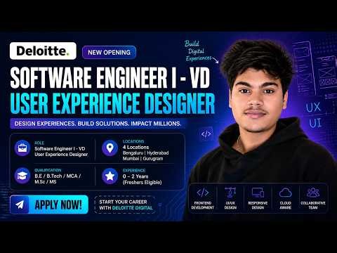 Deloitte hiring Software Engineer I - VD | User Experience Designer | Freshers Apply Now
