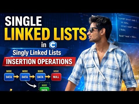 Single Linked Lists in C | Singly Linked Lists | Insertion Operations | Single Linked Lists in 30Min