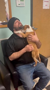 Little lady meeting her new dad today at The City of Mobile Animal Services! Puppy adoptions are special and this was the perfect match | Martin Miller