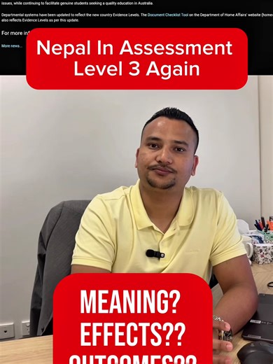 Nepal’s Assessment Level Dropped to 3 by Australia
