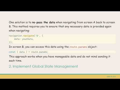 Resolving data is missing issues with navigation.goBack() in React Native