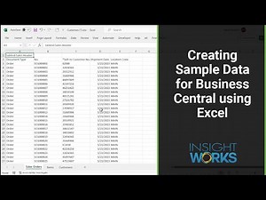 Creating Sample Data for Business Central using Excel