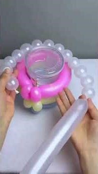 Make an absolutely adorable balloon flower basket, easy for beginners #diy #poppballons #balloonart