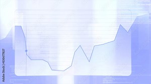Point moving on diagram. Motion. Point moves on graph with different values. Values of graphic diagram with moving dot