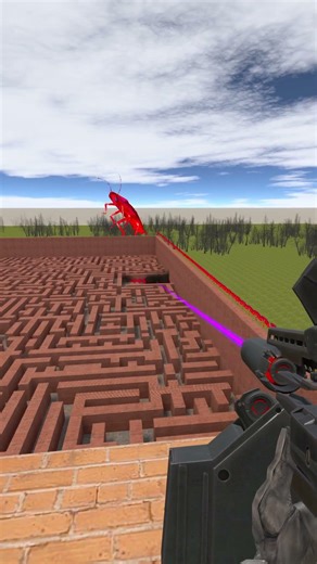 Destroying With Laser Gun Cockroach Super in Big Maze Gmod Nextbot #shorts