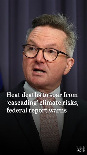 Heat deaths will increase more than 400 per cent in Sydney at three degrees of global warming according to the first National Climate Risk Assessment report, released by the federal government this morning. The report comes as the government prepares to announce its 2035 emissions reduction target later this week, expected to be a range between 65 and 75 per cent. Read more at the link in bio. | The Age
