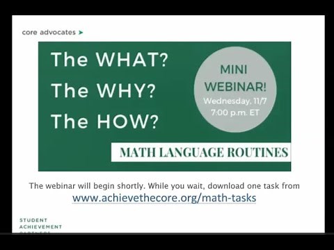 Math Language Routines (November 2018 Webinar)