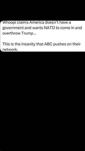 RedWhiteBlue News on Instagram: "Whoopi Goldberg claimed America “doesn’t have a government” and openly suggested that NATO should step in to remove President Trump. This wasn’t satire. This wasn’t a movie script. This is the kind of rhetoric ABC broadcasts to millions — questioning U.S. sovereignty and normalizing foreign intervention in American democracy. #breakingnews #uspolitics #trump #viralvideo #americafirst"