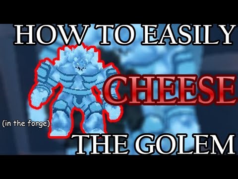 How to Easily CHEESE the Golem Boss in The Forge Roblox! *even low levels can!*