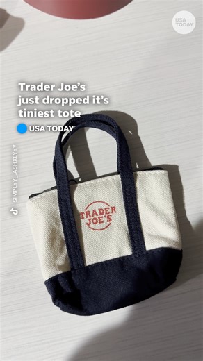 USA TODAY on Instagram: "Trader Joe’s unveiled a new canvas Micro Tote, available for a limited time, the tiny bags are 4.5 inches by 3.5 inches with a reusable bag inside."