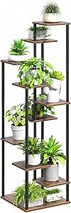 Yzosvki 10 Tier Plant Stand Indoor, Tiered Corner Plant Shelf Flower Stand for Living Room, Balcony, Patio, Garden, Rustic Brown