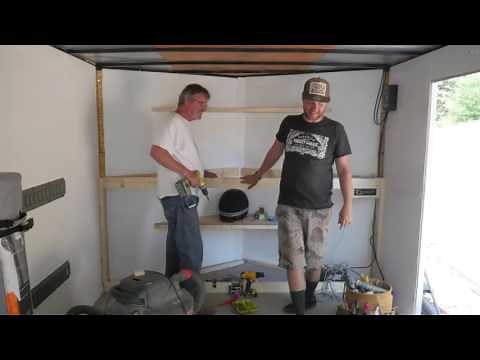 Whiskey Garage: V-Nose trailer work bench build / doggo not helping but looking cool anyway