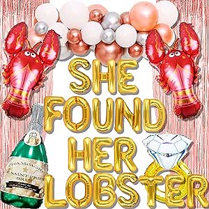 53 PCS She Found Her Lobster Bachelorette Decorations Friends Themed Bachelorette Party Favors Bridal Shower Bachelorette Balloons Engagement
