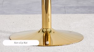 Round Glass Dining Table,40" Round Kitchen Table for 2-4,Tempered Glass Round Dinner Table with Gold Stainless Steel Pole Support,Gold Dining Room Tables for Apartment,Living Room(30" H