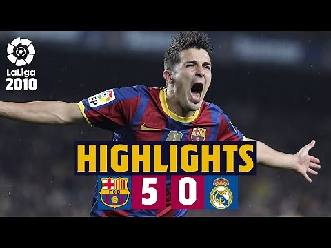 BARÇA 5-0 MADRID (XAVI, VILLA, PEDRO, JEFFREN.. GOALS!) *EXTENDED HIGHLIGHTS* 🔙
