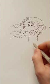 Frieren Looking Up Portrait Quick Sketch #frieren #drawing #sketching #art #sketch