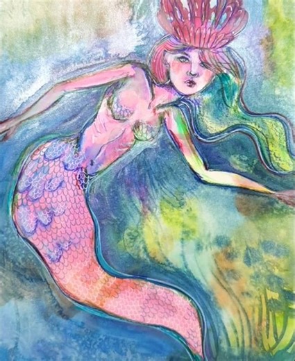 Rainbow sea #art #artist #shorts #new #timelapse #mixedmedia #mermay #mermaid #mixedmedia #artwork