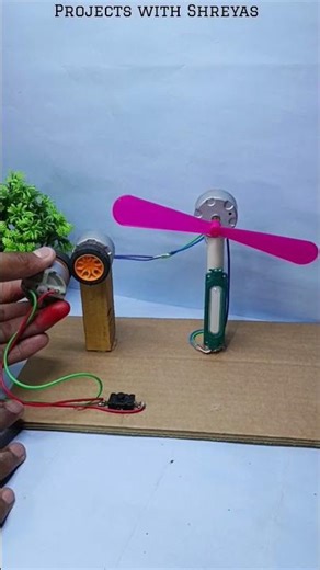 LED & Fan Powered by DC Motor Generator 🔌⚡🔥 #schoolproject #shorts #ideas #diy #new #schoolproject
