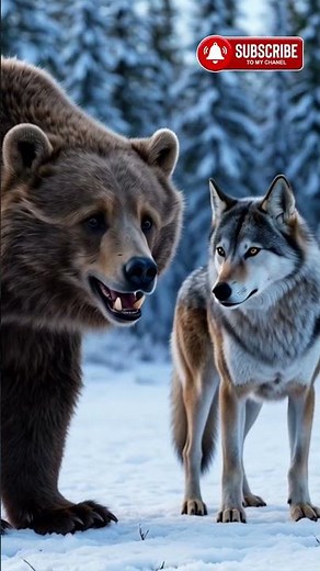 Silent Standoff: Brown Bear vs Wolf