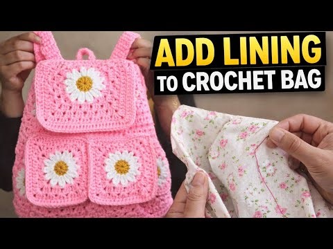 How to Attach Fabric Lining to Crochet Bag (Easy Method)