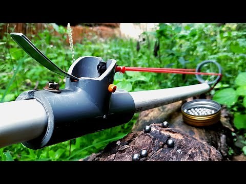 DIY Slingshot | make a powerful long PVC catapult with a unique trigger | pvc slingshot automatic