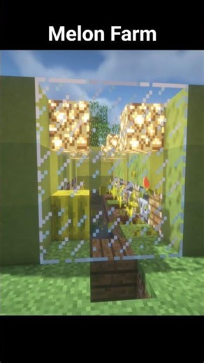 Easy Melon Farm 🍉⚙️ | Minecraft #mctutorial #minecraftbuilding #shortsminecraft