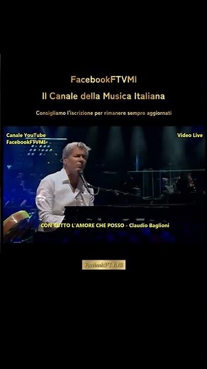 CLAUDIO BAGLIONI "Con tutto l'amore che posso Live" - Il video integrale sul nostro Canale