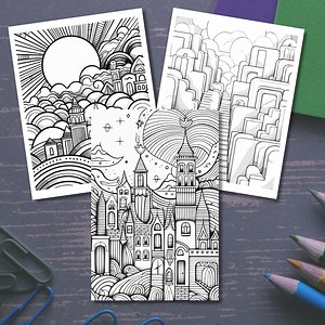 Abstract Coloring Page Printable Download, Abstract Scenery Coloring Printable Pages, Abstract Color Pages in Standard Letter Size - Etsy Australia