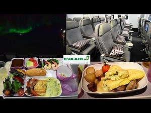 EVA Air 777 Premium Economy + Aurora Borealis Chicago O'Hare to Taipei