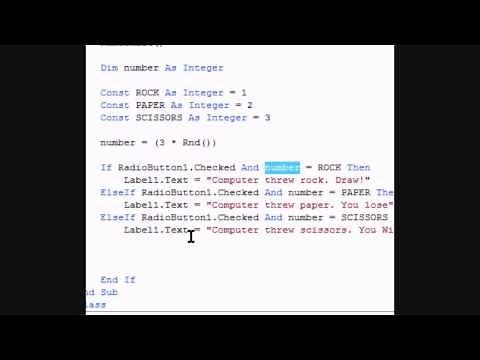 Rock Paper Scissors Game- A Visual Basic Tutorial