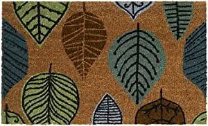 NINAMAR Door Mat Colorful Leaves - Natural Coir - 29.5 x 17.5 inch