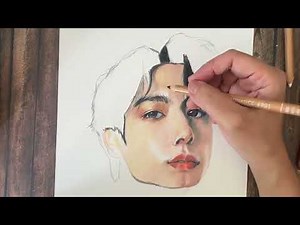 Draw Jungkook BTS using coloured pencils #bts #jungkook #kpop