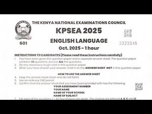 KPSEA 2025 ENGLISH LANGUAGE GRADE 6 #cbe #knec