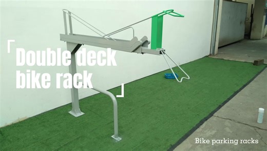 Two Tier Bike Rack Hot Dip Galvanized Double Decker Bike Parking Rack Double-tier Bike Storage