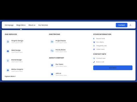 Responsive Grid Mega Menu | Codebar Library | codebarlibrary.com