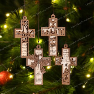 Nativity Tree Cross Ornaments Bundle Laser Cut Svg File Glowforge Christmas Bauble Ornaments Tree Decoration Svg Vector Christmas Balls Dxf - Etsy