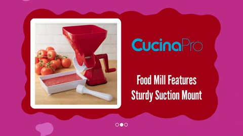 Tomato Strainer- Easily Juices w No Peeling Deseeding or Coring Necessary- Suction Cup Base Food Mill Press- Make Homemade Pasta Sauces, Fresh Salsa Potato Puree- Easy to Use, Cooking Supplies Gift